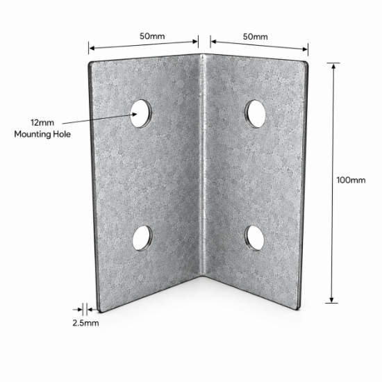Picture of Bracket Galvanised 2.5mm  50x50x100mm
